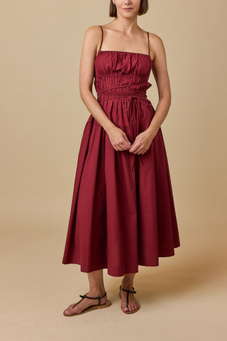 Safia Dress in Deep Ruby