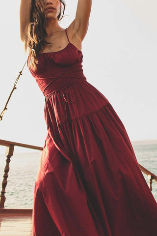 Safia Dress in Deep Ruby