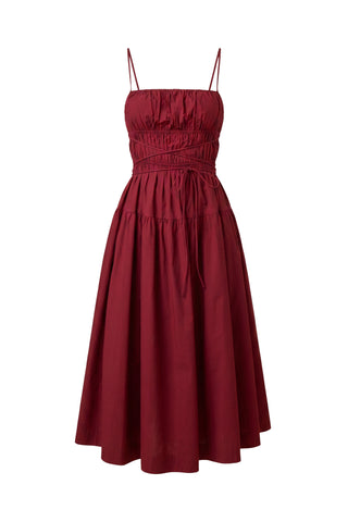 Safia Dress in Deep Ruby