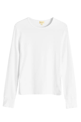 Baby Rib Scallop Long Sleeve in Powder