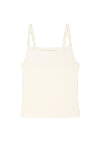 The Baby Rib Square Neck Tank in Creme