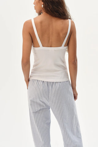 Baby Rib Square Neck Tank in Powder