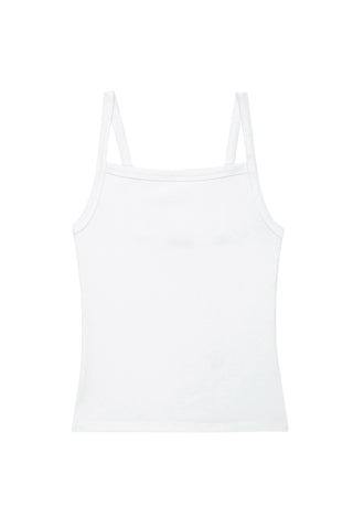 Baby Rib Square Neck Tank in Powder
