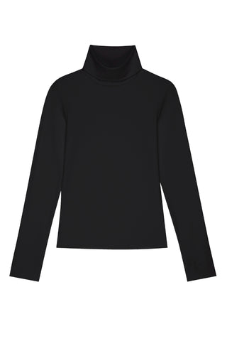 Baby Rib Turtleneck in Jet