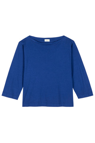 Jersey Relaxed Boat Neck in Azure