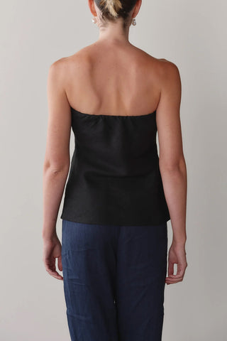 Linen Tube Top in Jet
