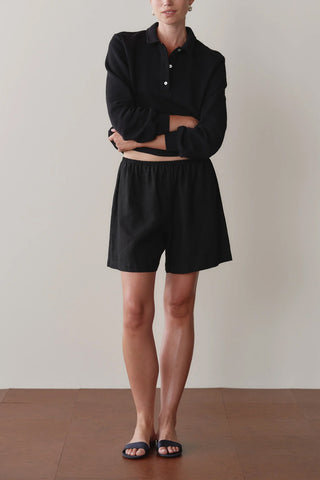 Linen Short in Jet