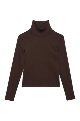 Rib Turtleneck in Espresso