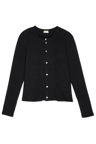 Sweater Rib Cardigan in Jet