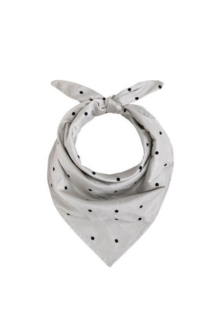 Taffeta Headscarf in Silver/Jet Polkadot