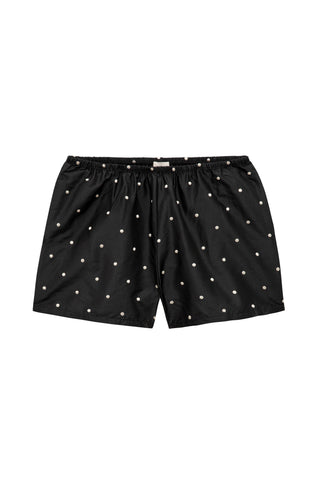 Taffeta Tap Short in Jet/Creme Polkadot