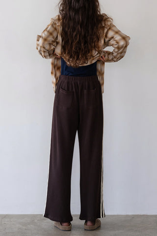 Thermal Crop Stripe Pant in Espresso