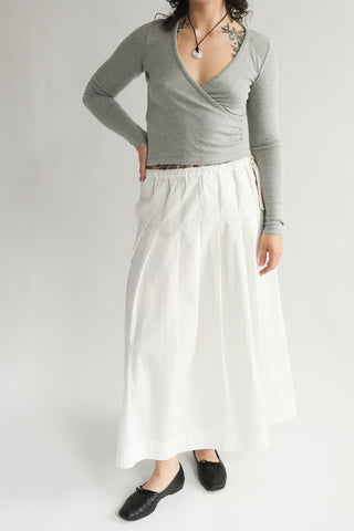Baby Rib Criss Cross Long Sleeve in Heather Grey