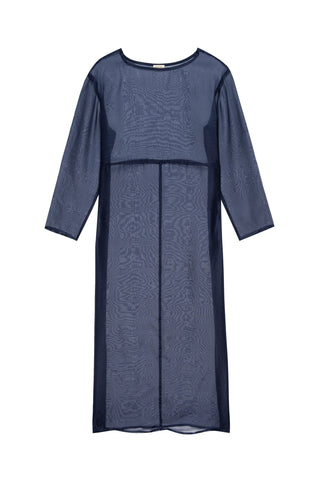 The Organza Long Sleeve Dress in Navy