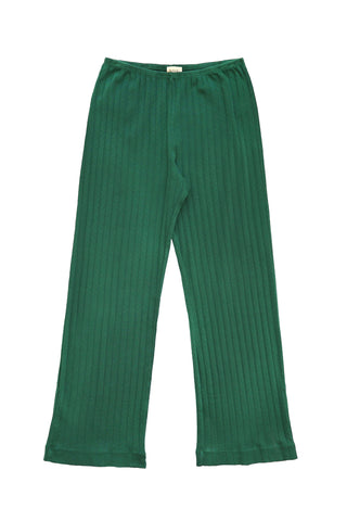 Pointelle Simple Crop Pant in Broccolini