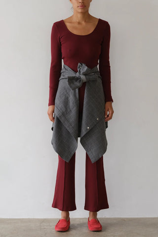 Rib Kick Flare in Oxblood