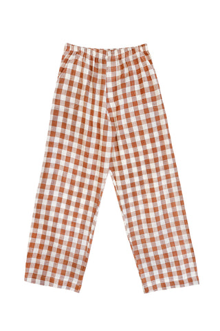 Studio Boxy Pant in Rust Gingham