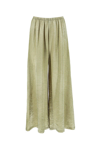 Textured Satin Palazzo Pant in Celadon