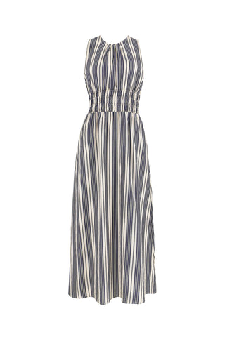Callista Midi Dress in Antique Navy Stripe
