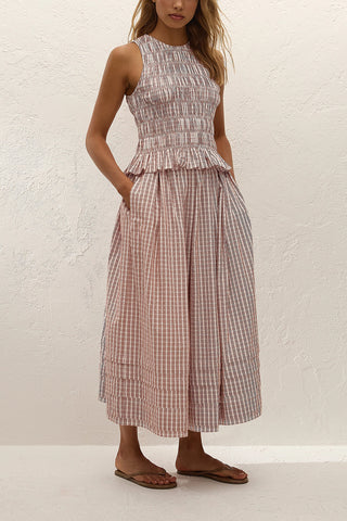 Cales Skirt in Paloma Check