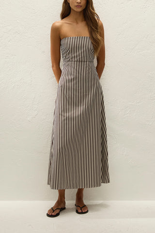 Casimiro Midi Dress in Rita Stripe/Port