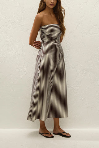 Casimiro Midi Dress in Rita Stripe/Port