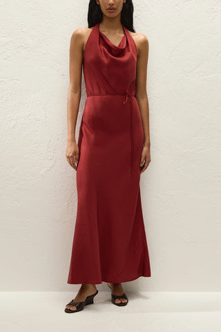 Izaro Maxi Dress in Porto Red