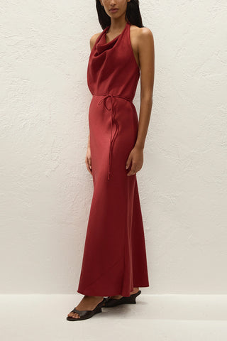 Izaro Maxi Dress in Porto Red