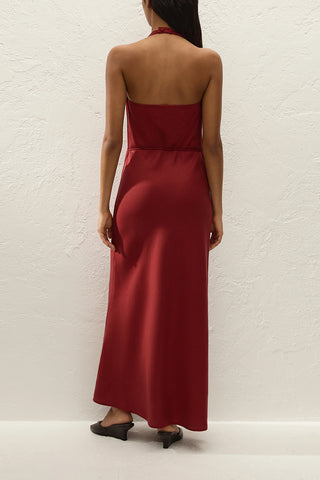 Izaro Maxi Dress in Porto Red