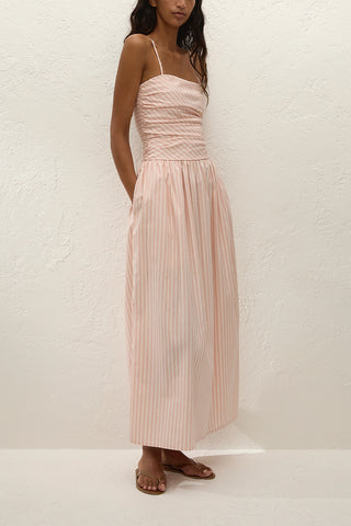 Portlligat Maxi Dress in Carmen Stripe/Peony White