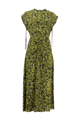 Rocella Midi Dress in Paisley Green