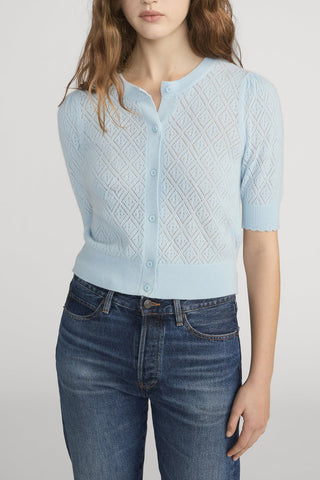 Delicate Cashmere Cardigan in Sky Blue