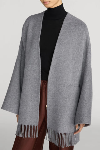 Fringe Coat in Heather Grey