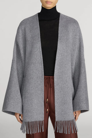 Fringe Coat in Heather Grey