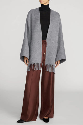 Fringe Coat in Heather Grey