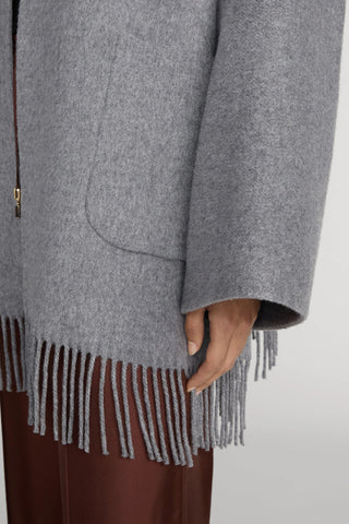 Fringe Coat in Heather Grey