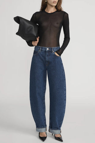 Mesh Polka Dot Top