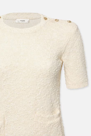 Patch Pocket S/S Sweater in Cream