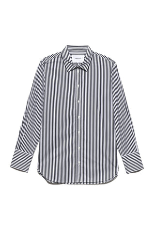 The Oversized Shirt in Blanc & Noir Stripe