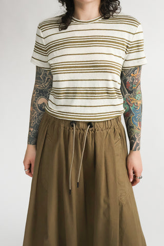 Linen Baby Tee in Military Multi