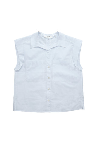 Seersucker Leisure Shirt in Light Chambray