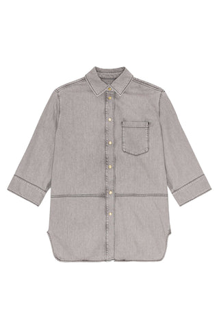 Denim Oversized Shirt in Gray