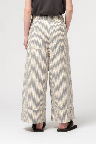 Culotte Pant in Iron/Off White
