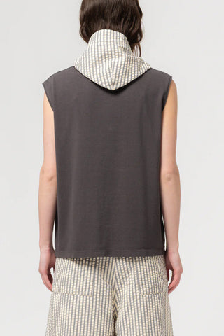 Jackie Scarf in Iron/Off White