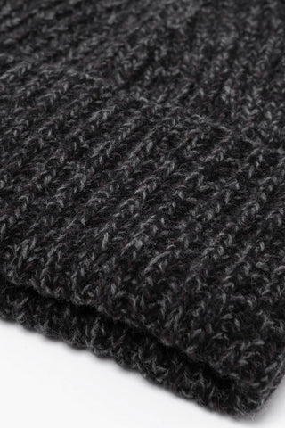Wool Cashmere Beanie in Anthracite Melange