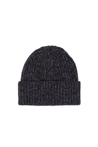 Wool Cashmere Beanie in Anthracite Melange