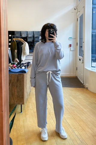French Terry Cutoff Sweatpant in Breeze Pigment