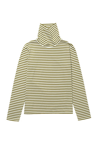 The Turtleneck in Olive/Cream