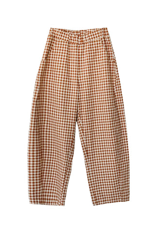 Gingham Arc Pants in Cinnamon