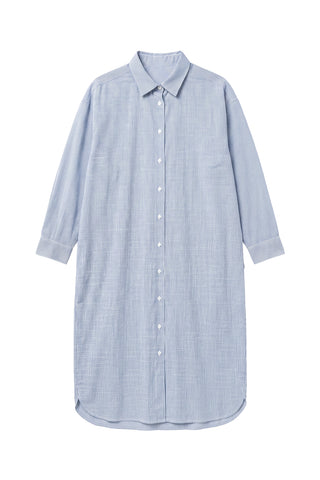 Artist Long Shirt in Blue Pinstripe